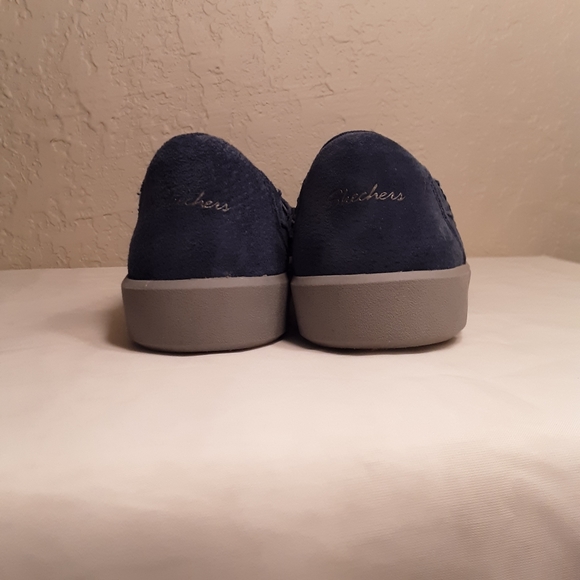 Skechers Womans SN 100205 Navy Blue Suede Shoes - Picture 10 of 11